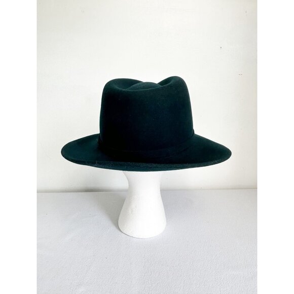 Vintage Dorfman Pacific 100% Wool Felt Fedora in Green - Sz Large - Picture 5 of 11